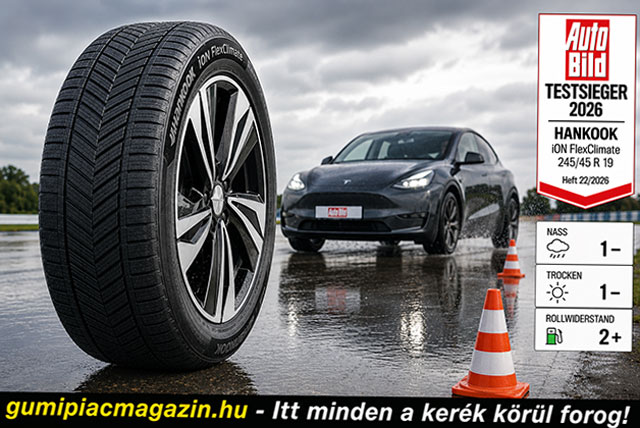 AUTO BILD 2026 - EV Négyévszakos gumiabroncs teszt: 245/45R19.